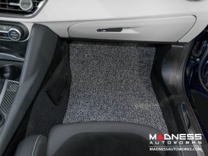 Alfa Romeo Giulia Floor Mats - All Weather - Soft Touch PVC Loop - Front + Rear - Grey/ Black - RWD Alfa Romeo Giulia Floor Mats - All Weather - Soft Touch PVC Loop - Front + Rear - Grey/ Black - RWD